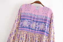 Load image into Gallery viewer, Boho Floral Print Long Sleeve Loose Maxi Dress