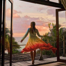 Load image into Gallery viewer, Bohemian Rainbow Tiered Maxi Dress