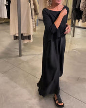 Load image into Gallery viewer, Black Half Sleeves Maxi Two Piece Dress