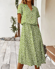 Load image into Gallery viewer, Beige Dots Print Midi Dress