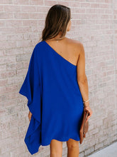 Load image into Gallery viewer, Single Shoulder Kimono Sleeve Mini Dress