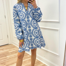 Load image into Gallery viewer, Long Sleeve Embroidered Hollow Out Mini Dress