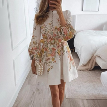 Load image into Gallery viewer, Floral Long Sleeve Button Up Mini Dress