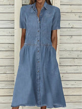 Load image into Gallery viewer, Casual Loose Summer Midi  Denim Dress