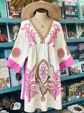 Load image into Gallery viewer, Pink Embroidered Loose Mini Dress