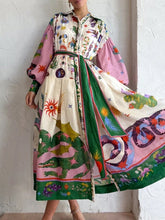 Load image into Gallery viewer, Retro Long Sleeve Loose Midi Dress