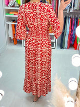 Load image into Gallery viewer, V-neck Smocked Waist Print Maxi Dress