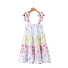 Load image into Gallery viewer, Colorblock Multi Floral Print Straps Mini Dress