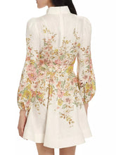 Load image into Gallery viewer, Floral Long Sleeve Button Up Mini Dress