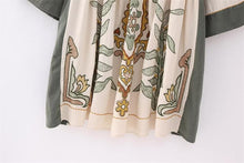 Load image into Gallery viewer, Green Embroidered Loose Mini Tunic Dress