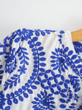 Load image into Gallery viewer, Long Sleeve Embroidered Hollow Out Mini Dress