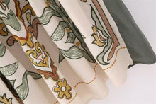 Load image into Gallery viewer, Green Embroidered Loose Mini Tunic Dress