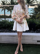 Load image into Gallery viewer, Floral Long Sleeve Button Up Mini Dress