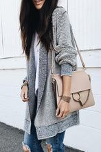 Load image into Gallery viewer, Oversized Grey Checkered Long Cardigan Sweater