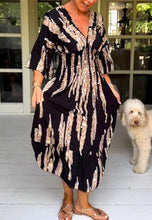 Load image into Gallery viewer, Boho Bell Sleeve Print Maxi Dress