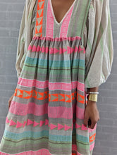 Load image into Gallery viewer, Pink Striped Print Midi Dress