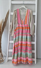 Load image into Gallery viewer, Pink Striped Print Midi Dress