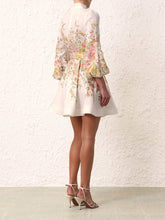 Load image into Gallery viewer, Floral Long Sleeve Button Up Mini Dress