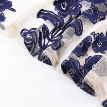 Load image into Gallery viewer, Embroidery Lace Sheer Long Sleeve Deep V Neck Boho Bohemian Beach Dress Gown