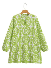 Load image into Gallery viewer, Long Sleeve Embroidered Hollow Out Mini Dress