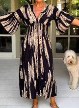 Load image into Gallery viewer, Boho Bell Sleeve Print Maxi Dress