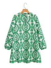 Load image into Gallery viewer, Long Sleeve Embroidered Hollow Out Mini Dress