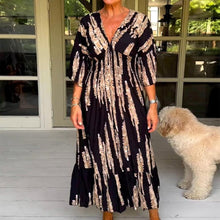 Load image into Gallery viewer, Boho Bell Sleeve Print Maxi Dress