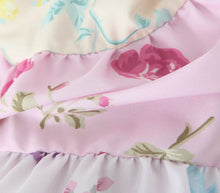 Load image into Gallery viewer, Colorblock Multi Floral Print Straps Mini Dress