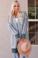 Load image into Gallery viewer, Oversized Grey Checkered Long Cardigan Sweater