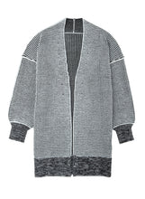 Load image into Gallery viewer, Oversized Grey Checkered Long Cardigan Sweater