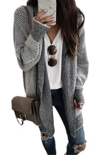 Load image into Gallery viewer, Oversized Grey Checkered Long Cardigan Sweater