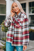 Load image into Gallery viewer, Plaid Button Front Shirt Jacket with Breast Pockets