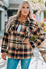 Load image into Gallery viewer, Plaid Button Front Shirt Jacket with Breast Pockets