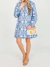 Load image into Gallery viewer, Long Sleeve Embroidered Hollow Out Mini Dress