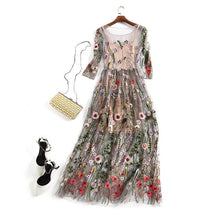 Load image into Gallery viewer, Floral Embroidery Maxi Dress