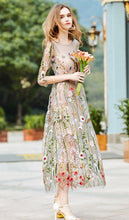 Load image into Gallery viewer, Floral Embroidery Maxi Dress