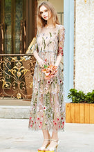 Load image into Gallery viewer, Floral Embroidery Maxi Dress