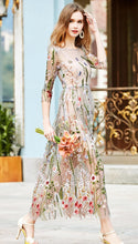 Load image into Gallery viewer, Floral Embroidery Maxi Dress