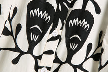 Load image into Gallery viewer, White Print Long Sleeve Button Down Midi Dress