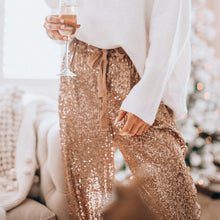 Load image into Gallery viewer, Gold Sequins Party Pants