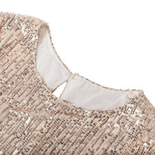 Load image into Gallery viewer, Gold Sequins Long Sleeve Mini Dress