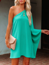 Load image into Gallery viewer, Single Shoulder Kimono Sleeve Mini Dress