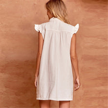 Load image into Gallery viewer, Casual Denim Button Down Mini Dress