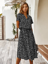 Load image into Gallery viewer, Beige Dots Print Midi Dress