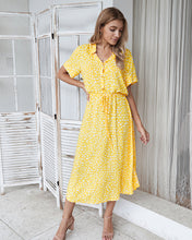 Load image into Gallery viewer, Beige Dots Print Midi Dress
