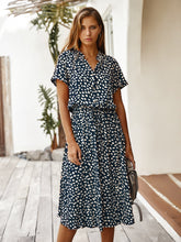 Load image into Gallery viewer, Beige Dots Print Midi Dress