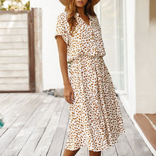 Load image into Gallery viewer, Beige Dots Print Midi Dress