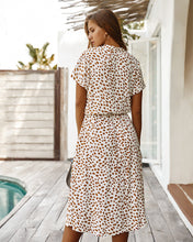 Load image into Gallery viewer, Beige Dots Print Midi Dress