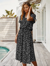 Load image into Gallery viewer, Beige Dots Print Midi Dress