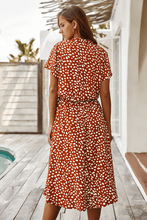 Load image into Gallery viewer, Beige Dots Print Midi Dress
